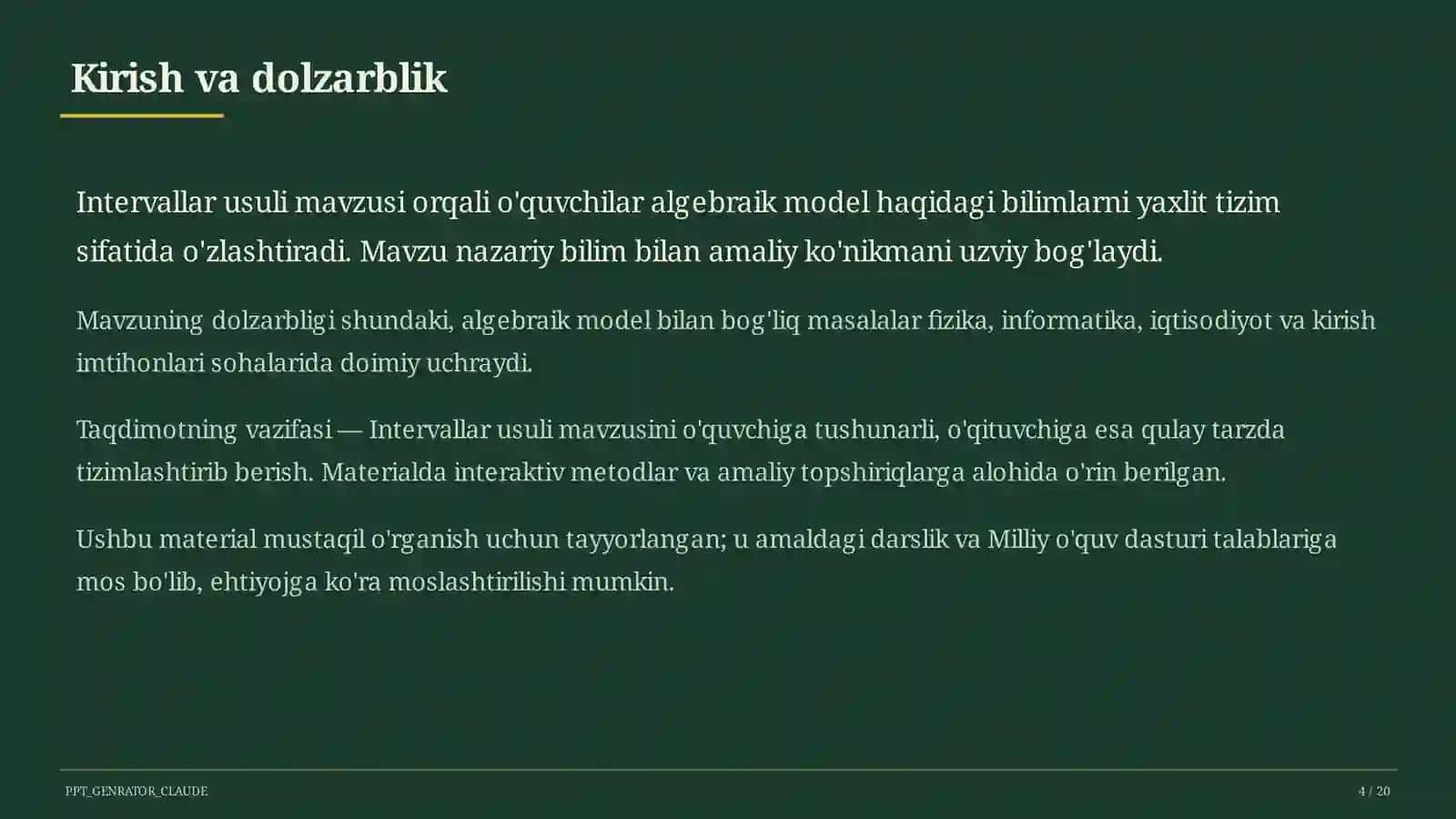 Intervallar usuli (9-sinf) 4