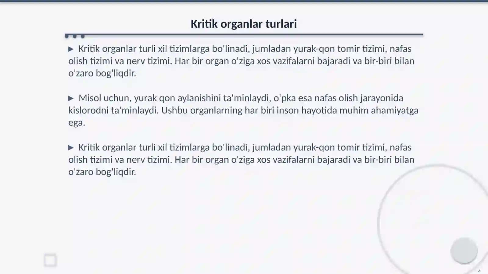 Kritik organlar va ularning himoya qilish usullari 4