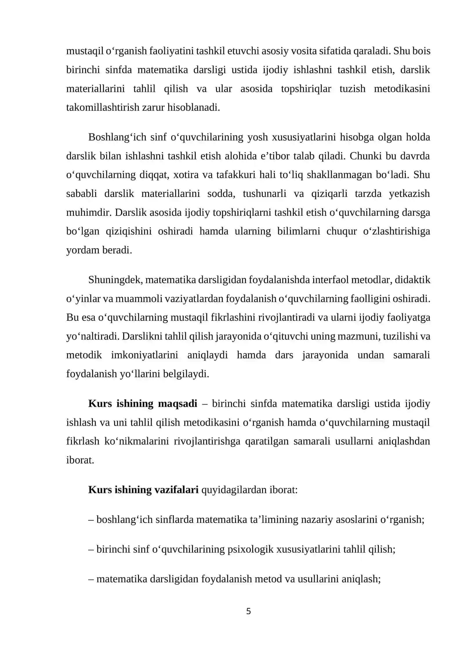 Birinchi sinfda matematika darsligi ustida ijodiy ishlash, darslik tahlilini amalga oshirish metodikasi 4