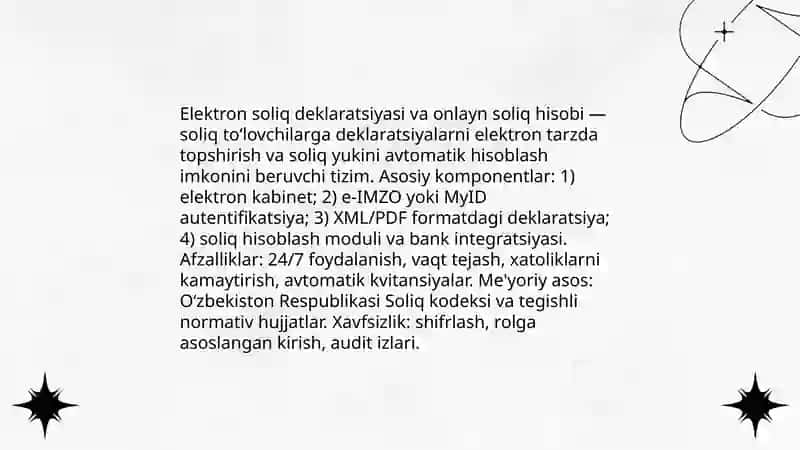 Soliq va davlat xizmatlari elektron tizimlari 4