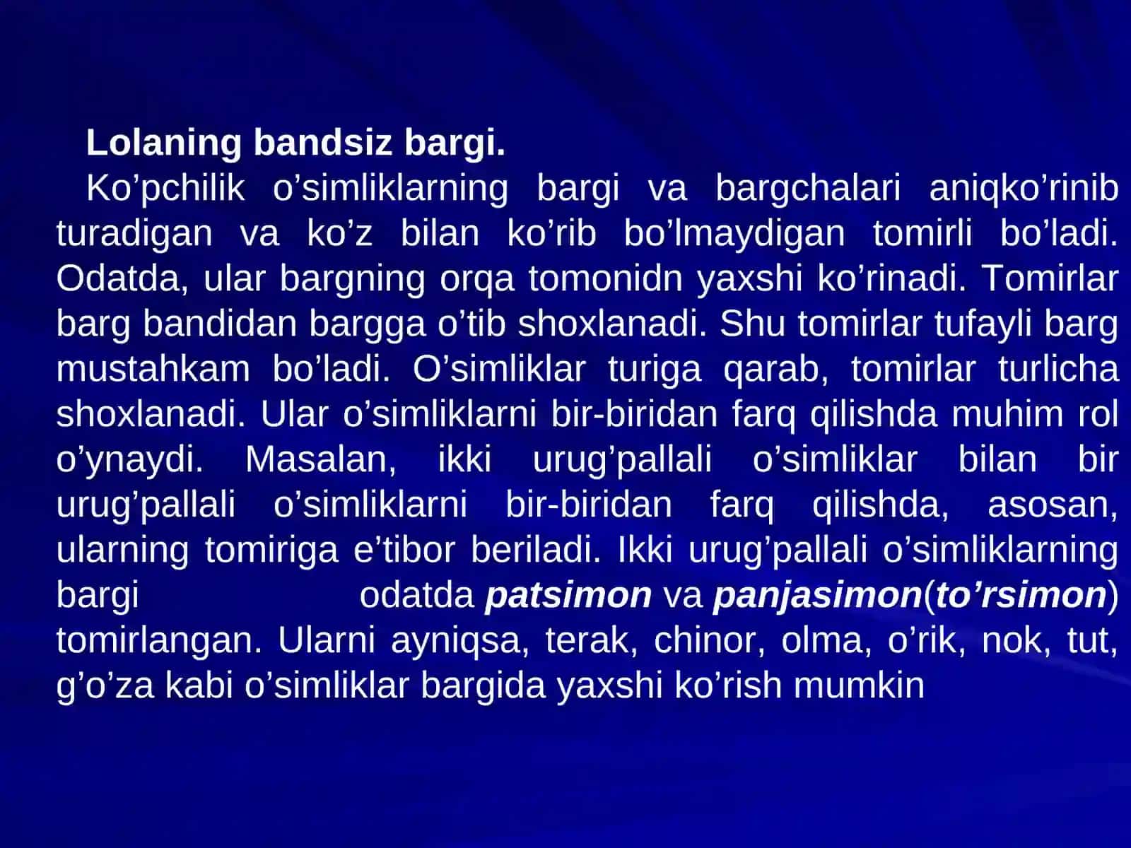 Barg va uning tashqi va ichki tuzilishi 4
