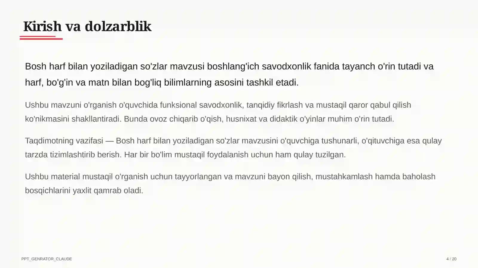 Bosh harf bilan yoziladigan so'zlar (2-sinf) 4
