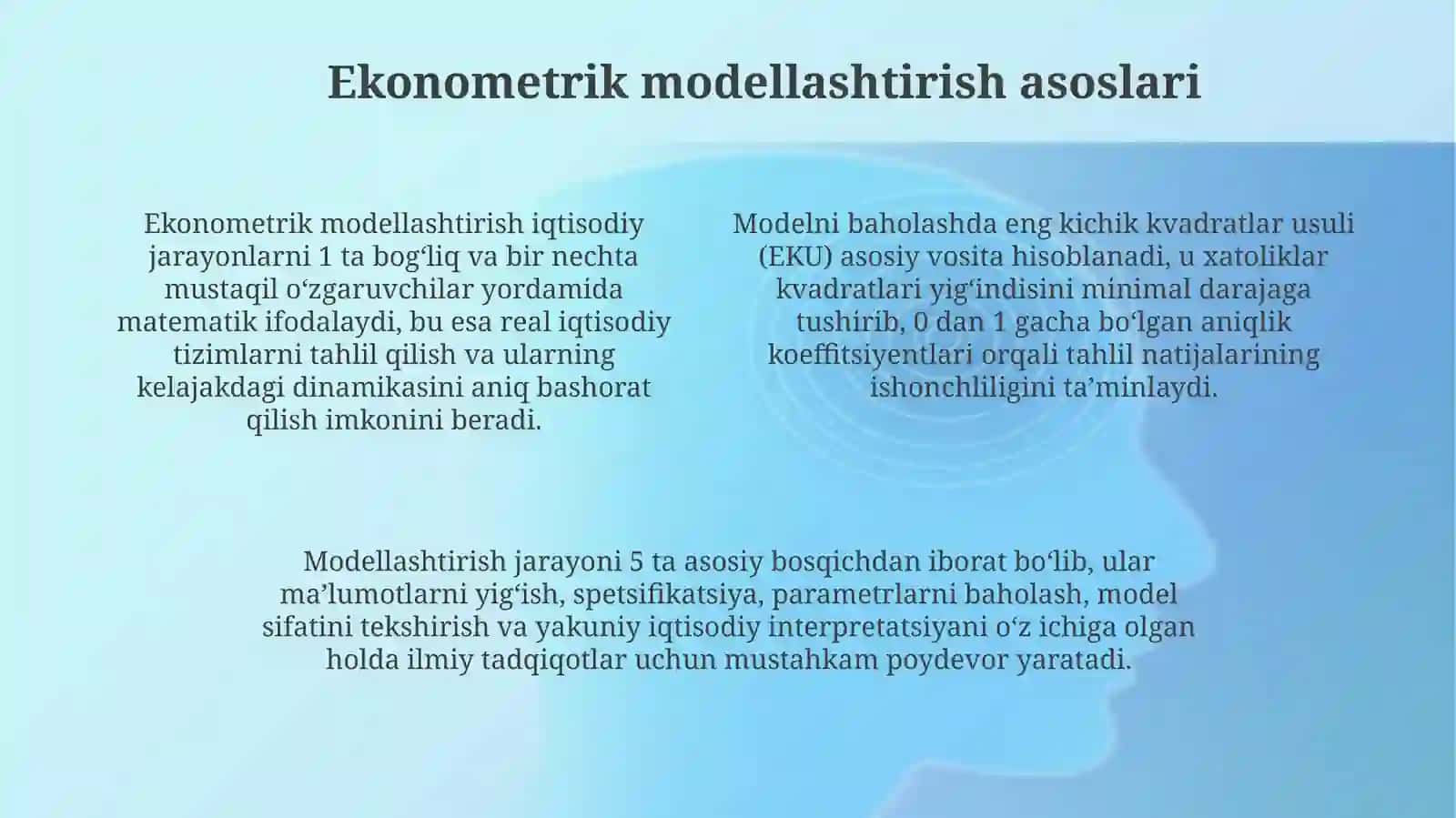 Amaliy ekonometrika fanning predetermined vazifalari 4