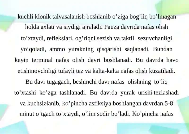 ASFIKSIYANING TURII VARIANLARIDA O'LIM VUJUDGA KELISH MEXANIZIMI 4