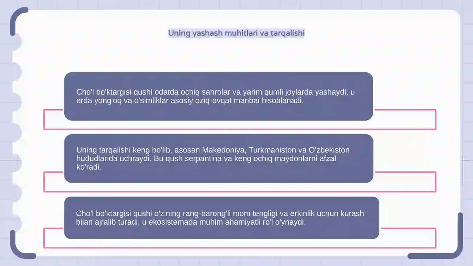 Cho'l bo'ktargisi qushi haqida qiziqarli ma'lumot va faktlar 4