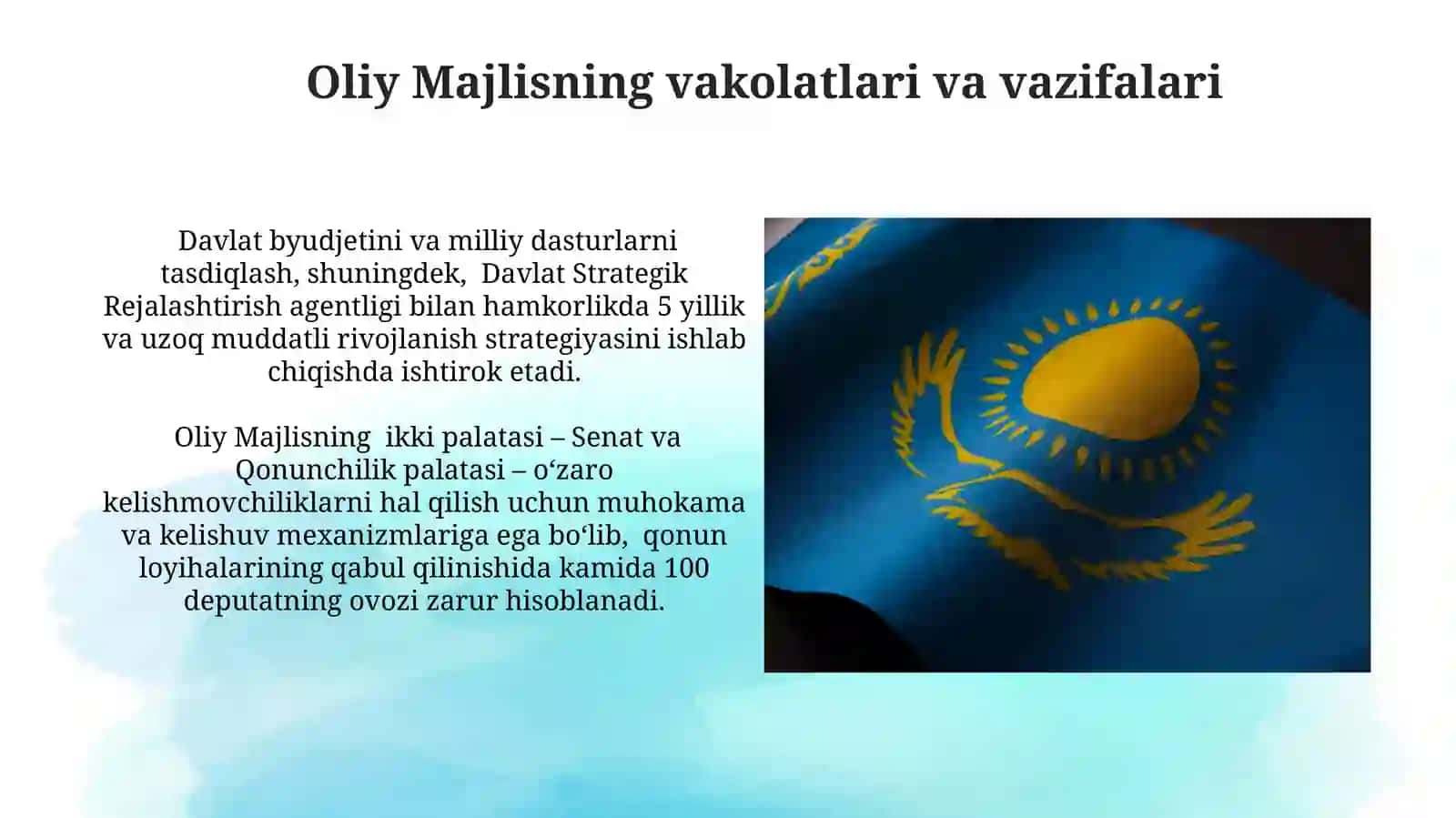 Oliy Majlisning Vakolatlari va Vazifalari 4