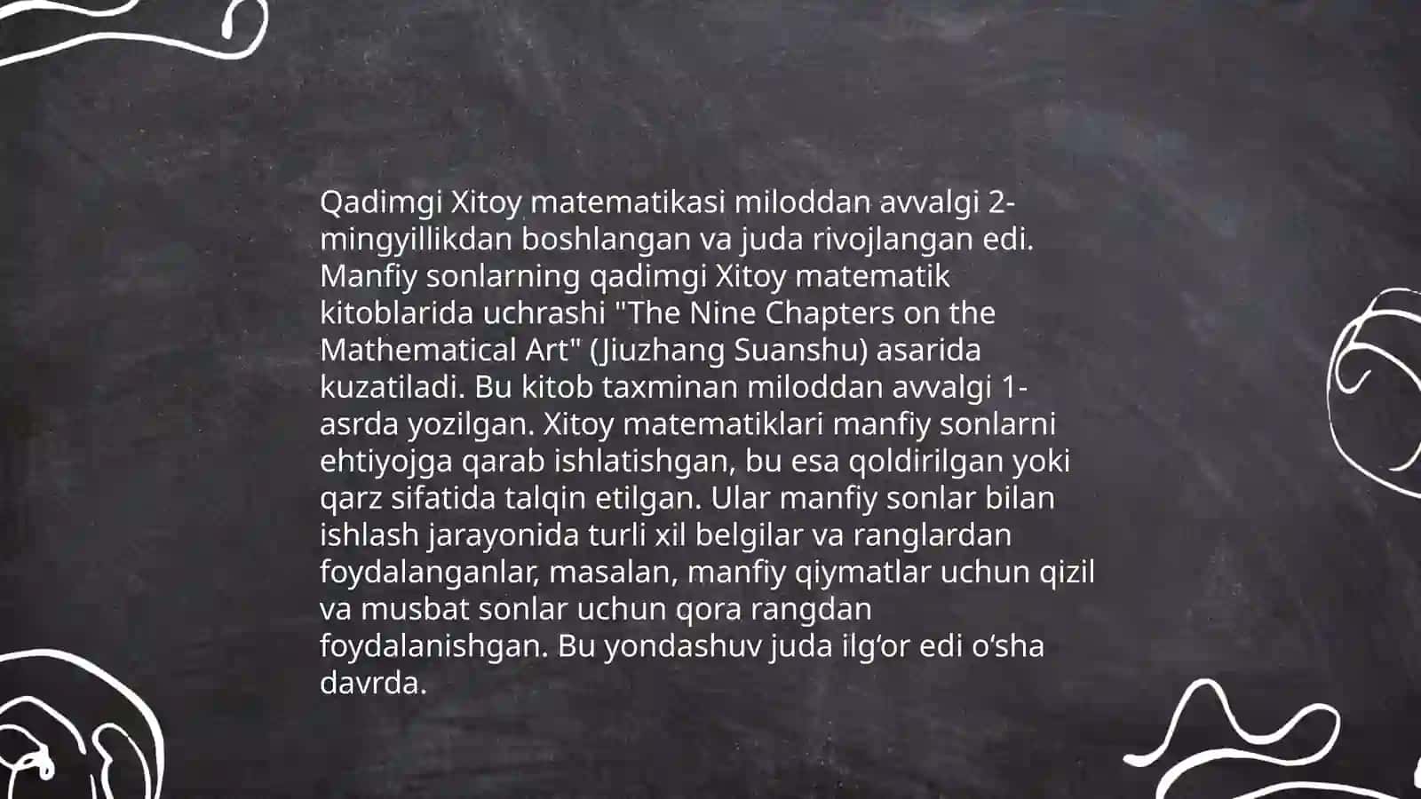 Manfiy son va kasr tushunchasining vjudga kelishi haqida tarixiy ma'lumot 4