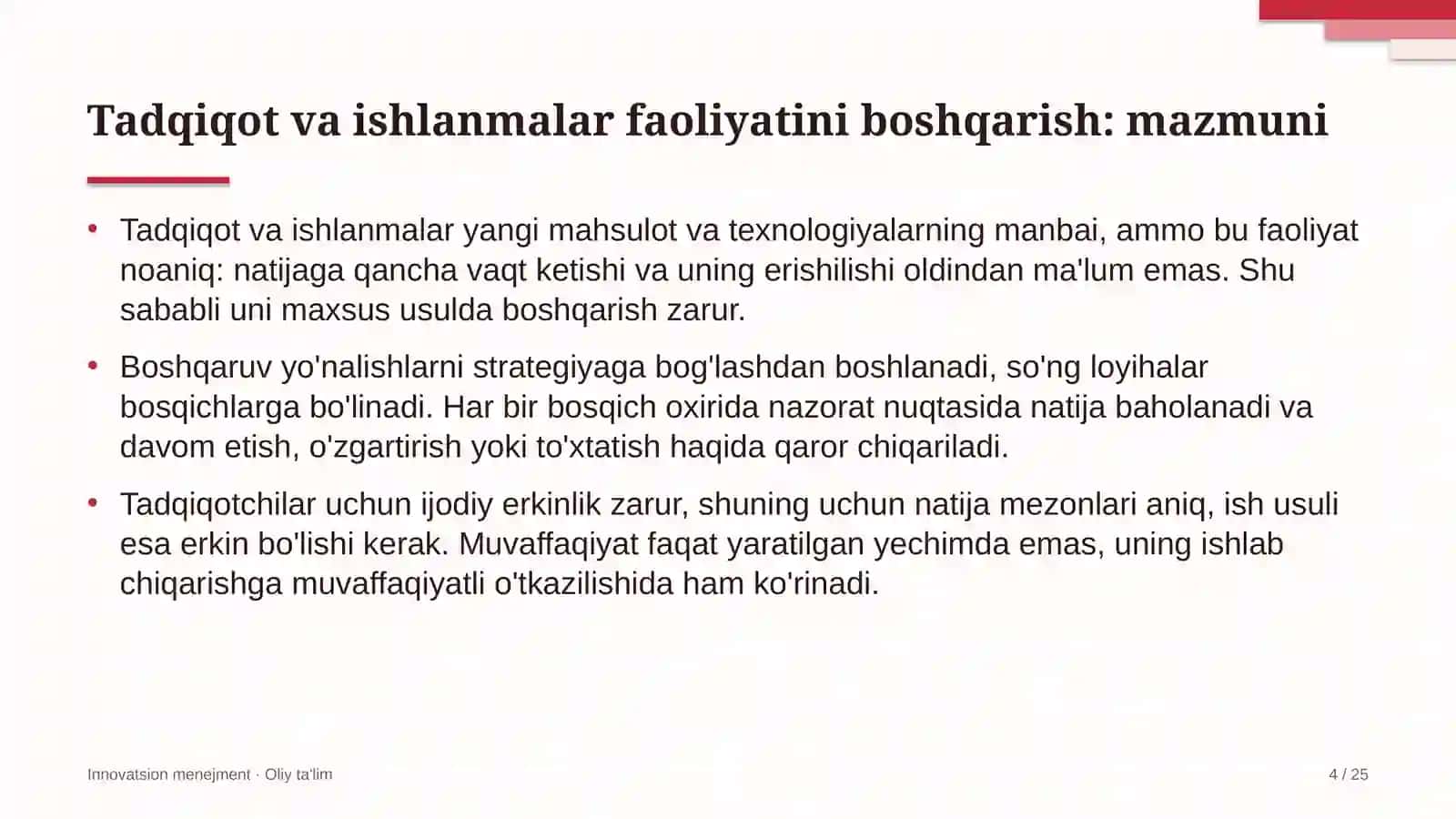 Bioenergetikada tadqiqot va ishlanmalar faoliyatini boshqarish 4