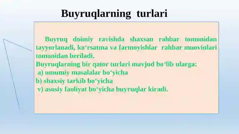 Farmoyish hujjatlari. Ma'lumot-axborot hujjatlari 4