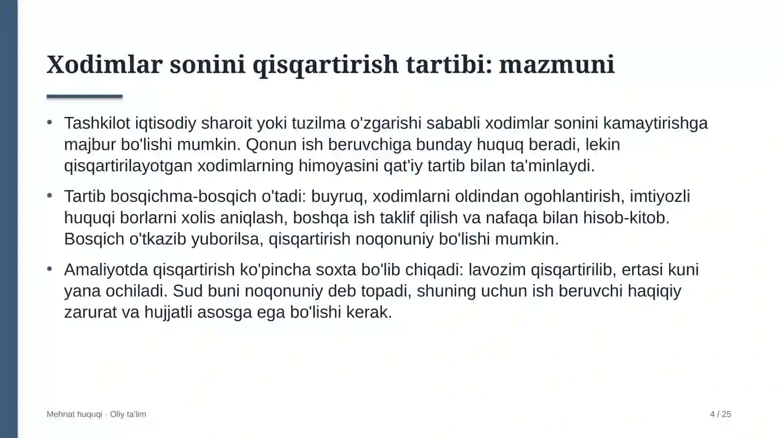 Chegara qo'shinlarida xodimlar sonini qisqartirish tartibi 4
