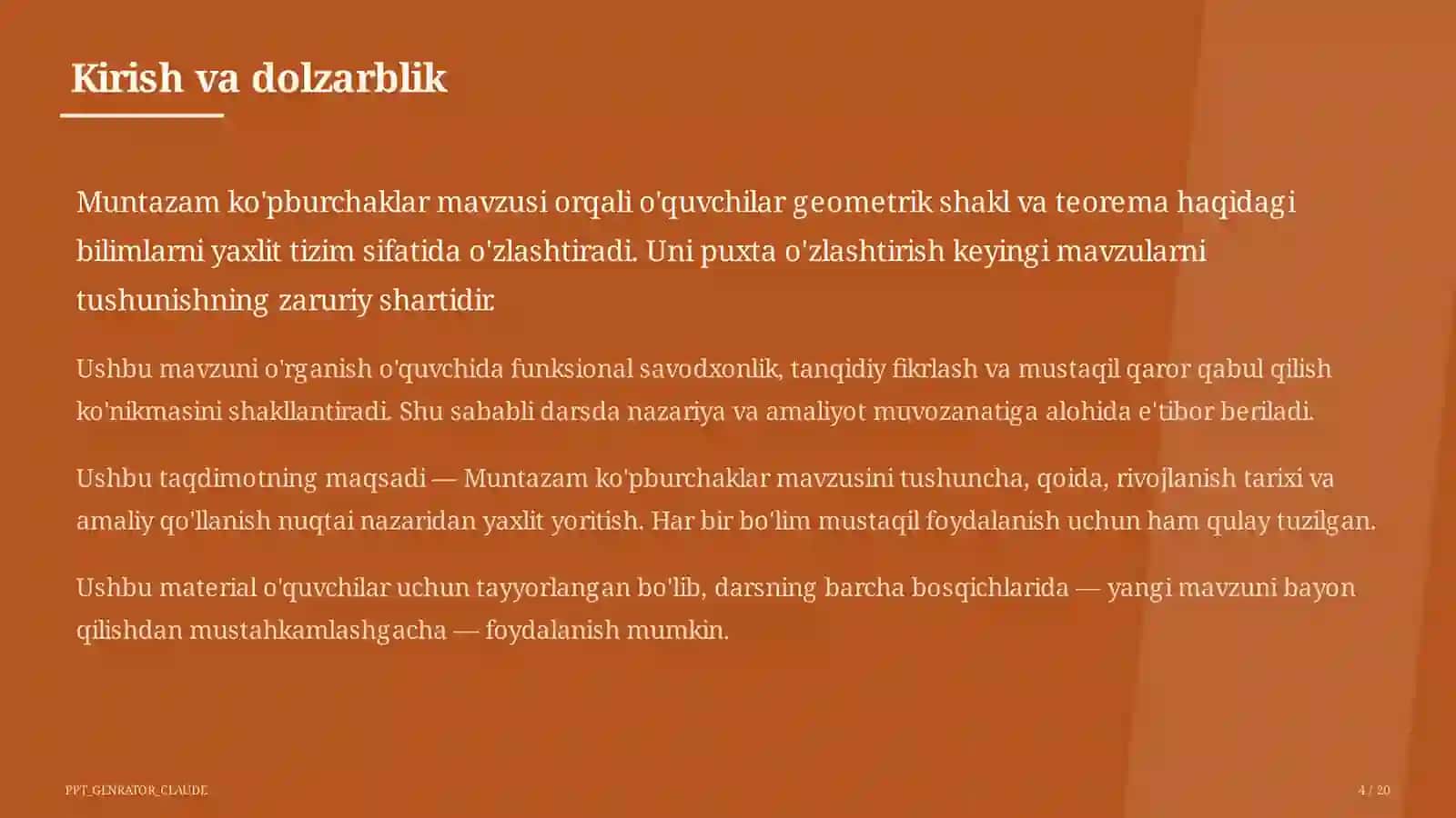 Muntazam ko'pburchaklar (9-sinf) 4