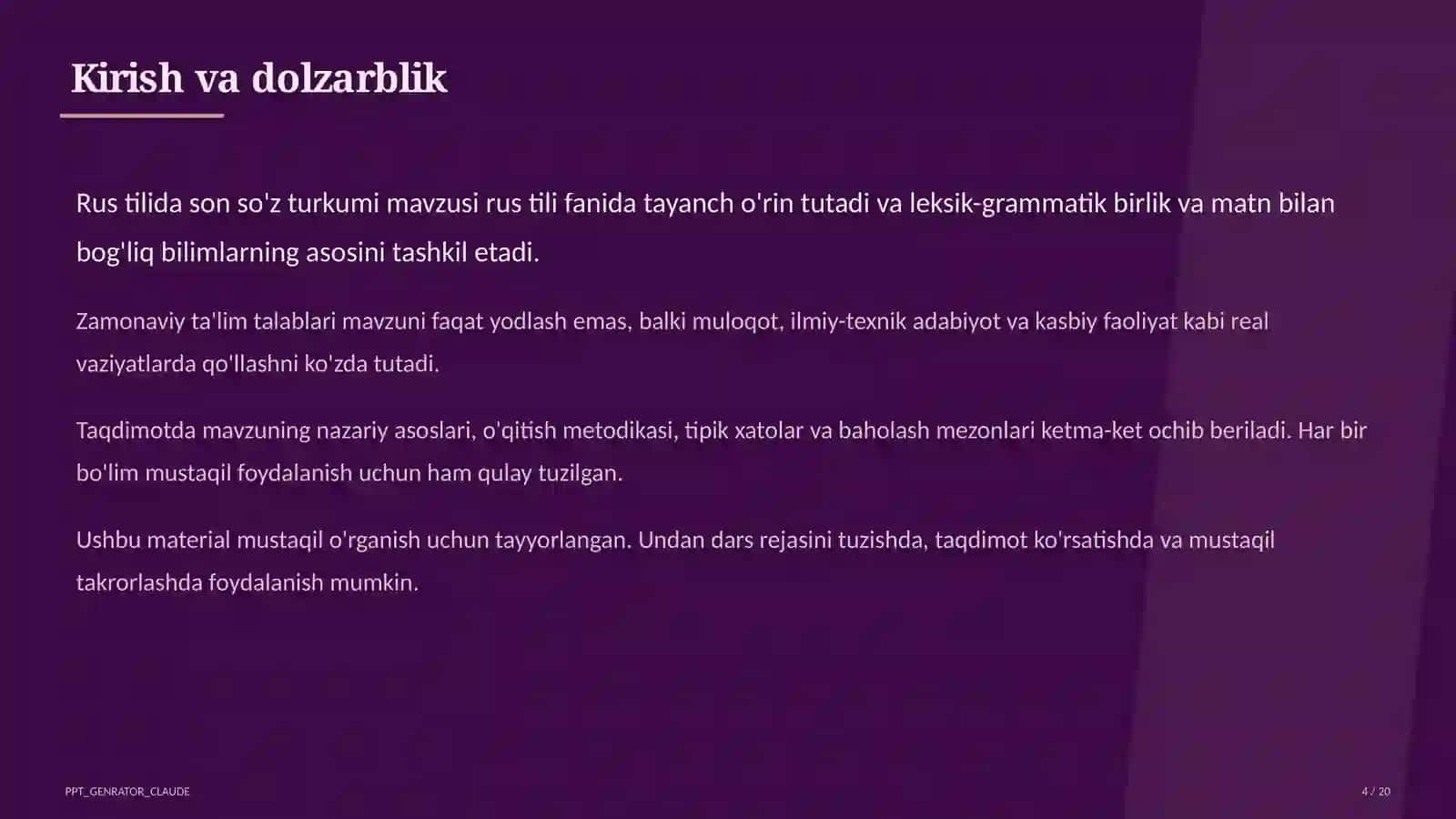 Rus tilida son so'z turkumi (6-sinf) 4
