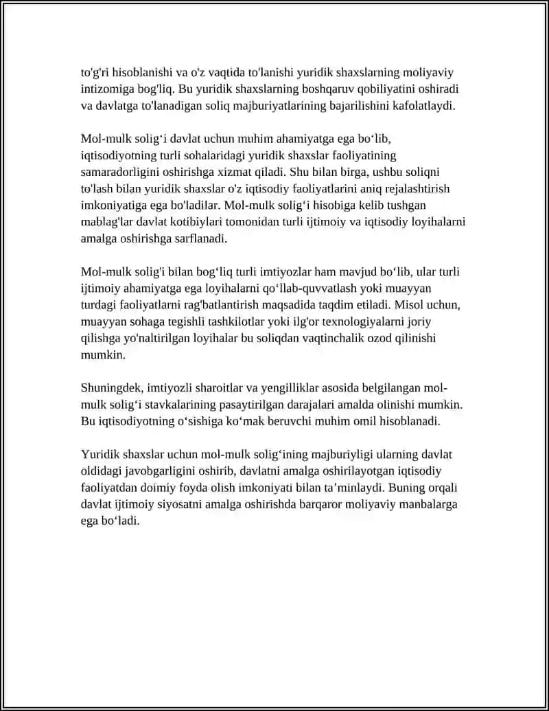 YURIDIK SHAXSLARNING MOL-MULKIGA SOLINADIGAN SOLIQ 4