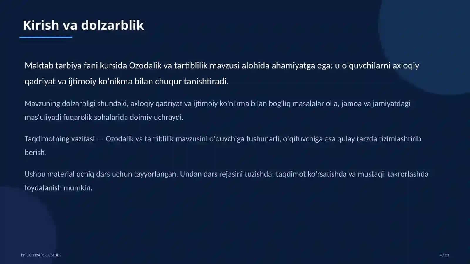 Ozodalik va tartiblilik (1-sinf) 4