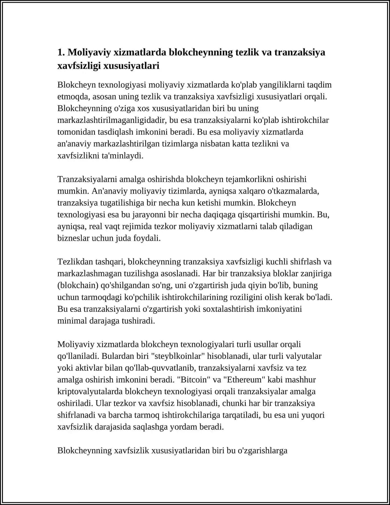 BLOKCHEYN TEXNOLOGIYA TURLI TARMOQ SOHALARDA FOYDALANISH XUSUSIYATLARI 4