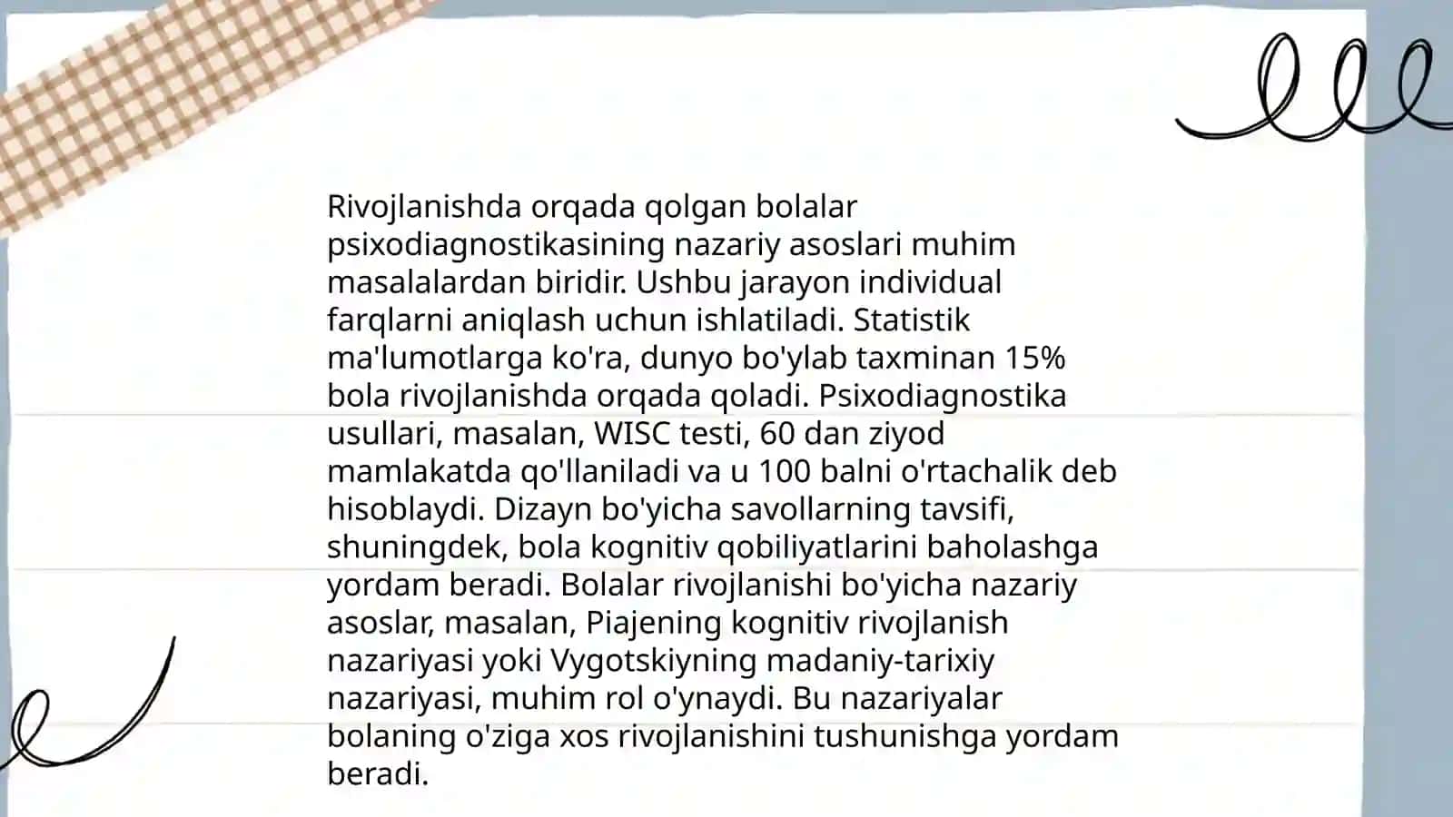 Orqada qolgan bolalar psixodiagnostikasi 4