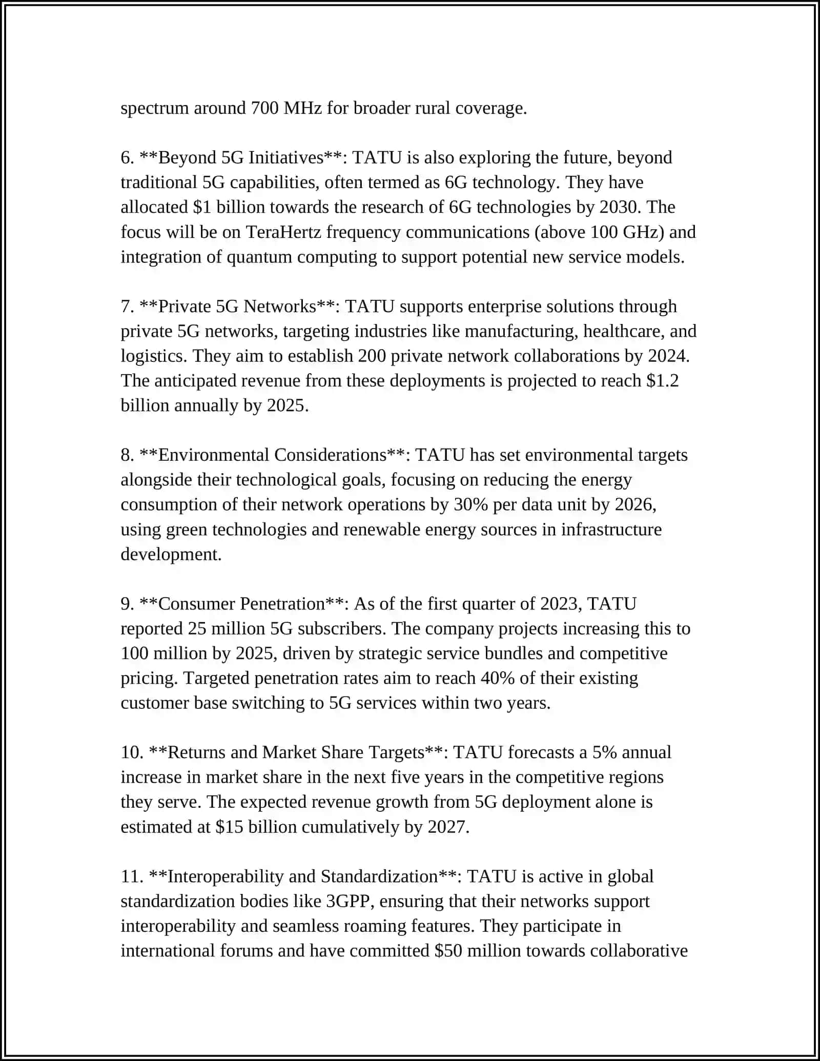 TATU Telecommunications: 5G and Beyond Deployment Strategies 4