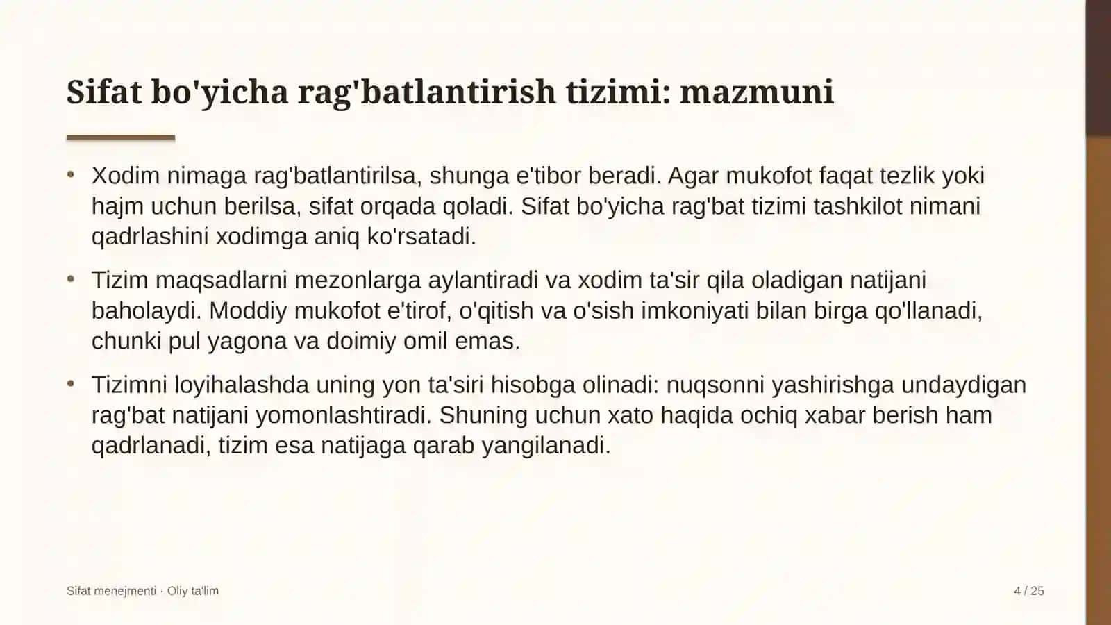 Ziyorat turizmida sifat bo'yicha rag'batlantirish tizimi 4