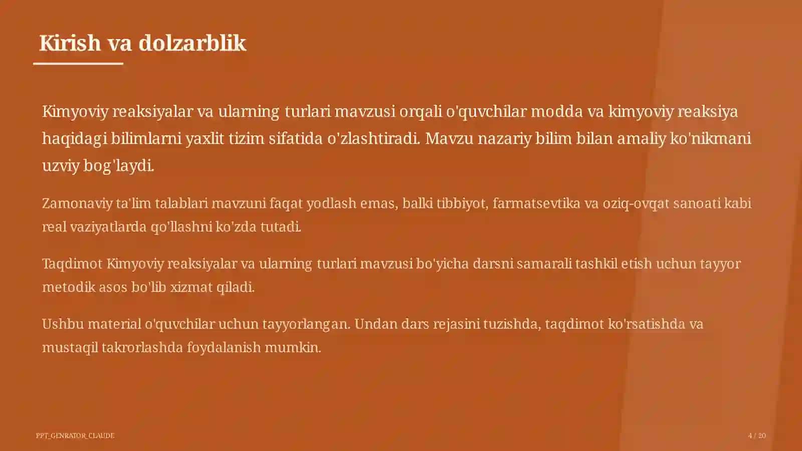 Kimyoviy reaksiyalar va ularning turlari (7-sinf) 4