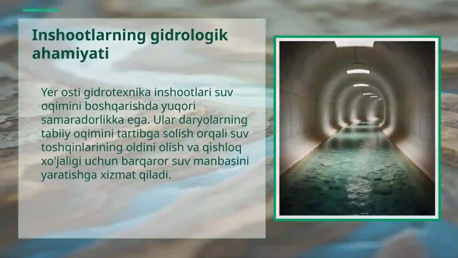 Yer osti gidrotexnik inshootlarining ekologik ta’siri 4