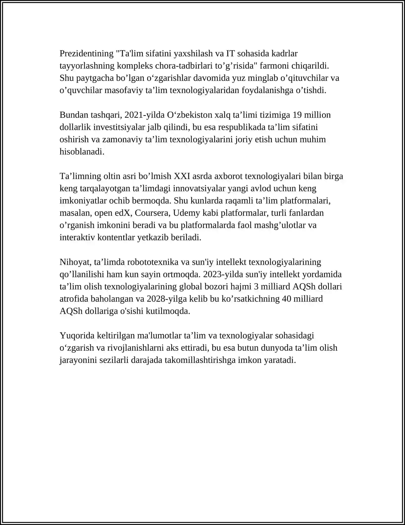 Pedagogik innovatsiyalar va texnologiyalar 4