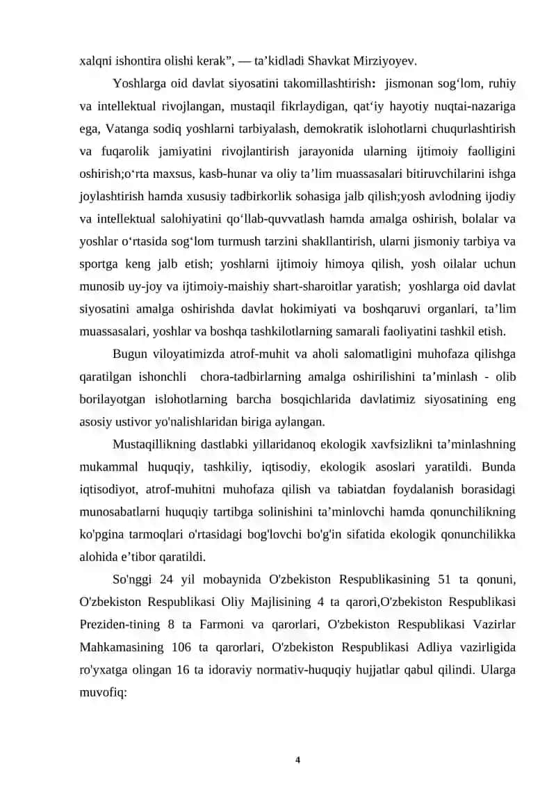 “SURXONDARYO VILOYATI SHAROITIDA ZULUKLAR (HIRUDINAE) SINFI VAKILLARINING BIOEKOLOGIK XUSUSIYATLARI” 4