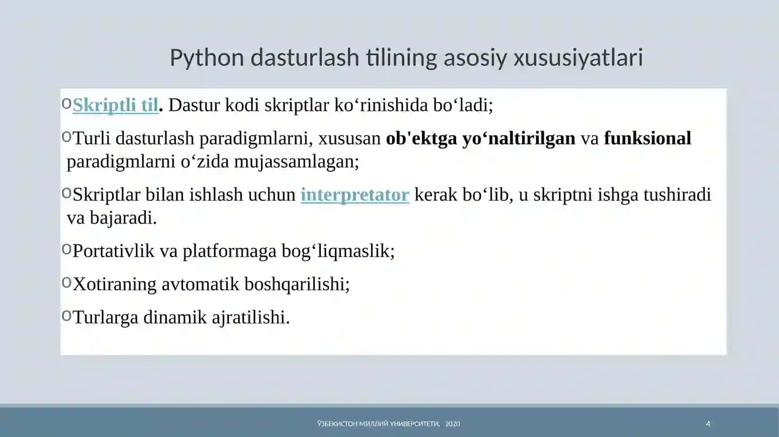 Pythondasturlashtili 4