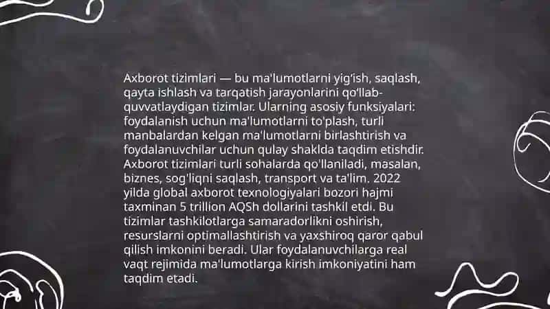 Axborot va uning turli sohalarda qo'llanishi 4
