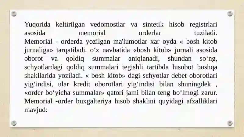 Buxgalteriyahisobining memorial-order shakli 4