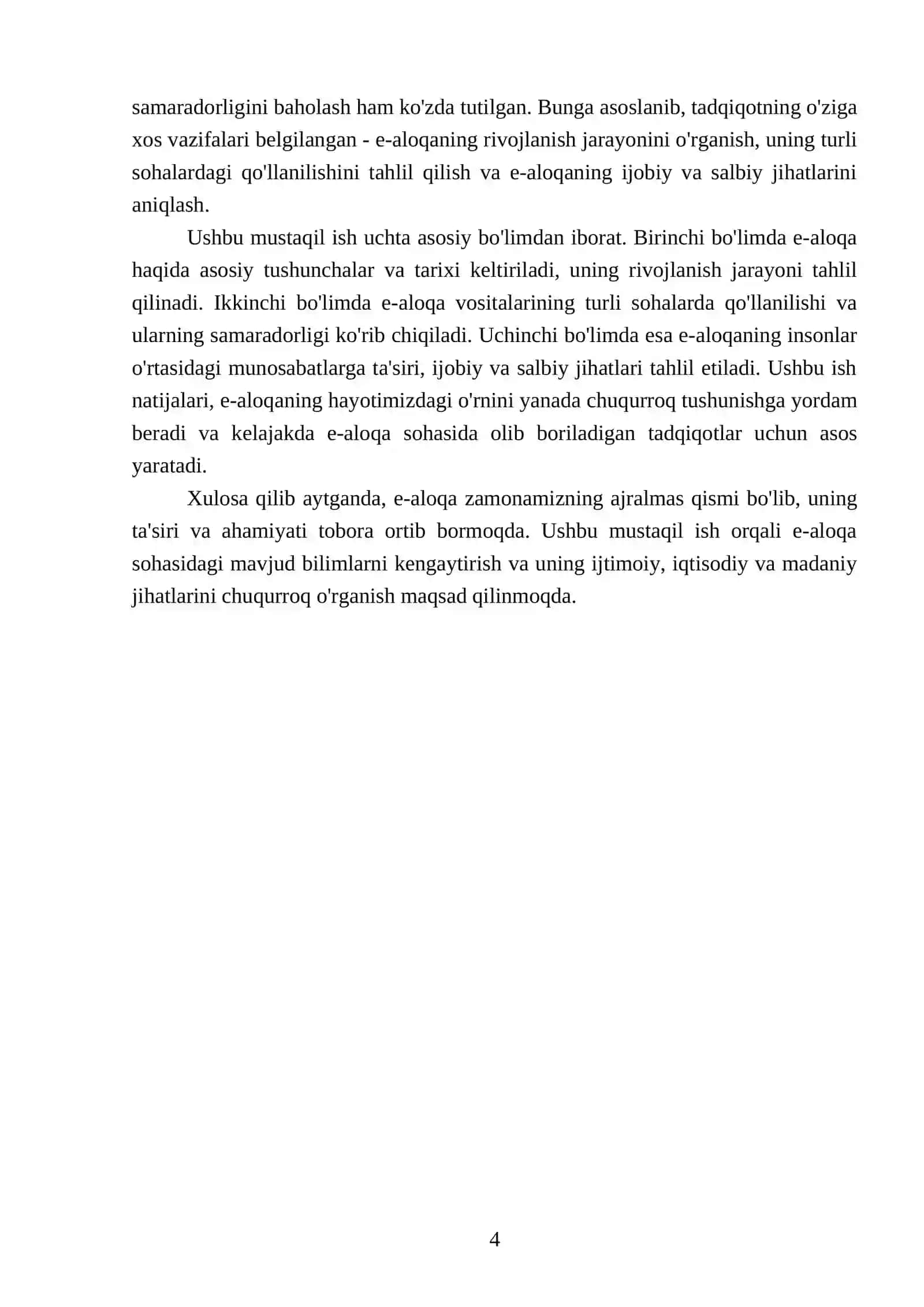 Communication (A survey on e-communicating) 4