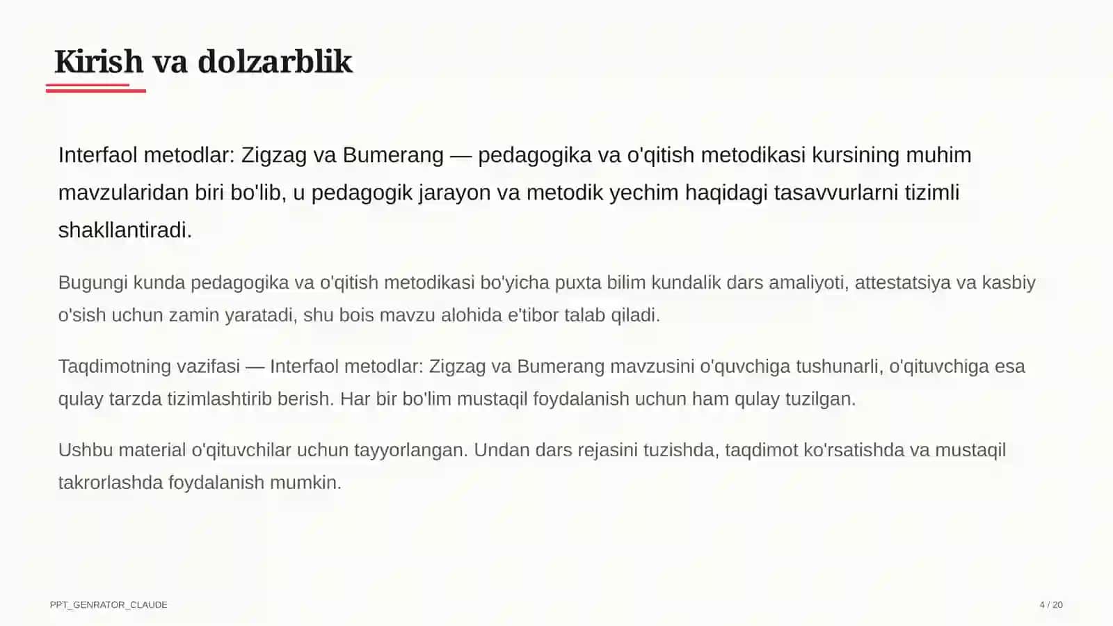 Interfaol metodlar: Zigzag va Bumerang 4
