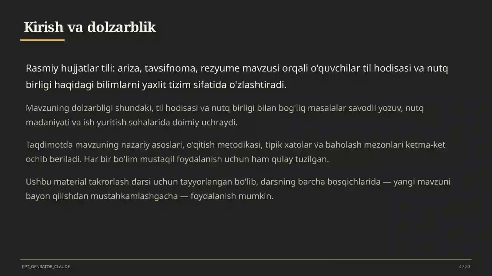 Ona tili (5–11) — takrorlash darsi uchun 4
