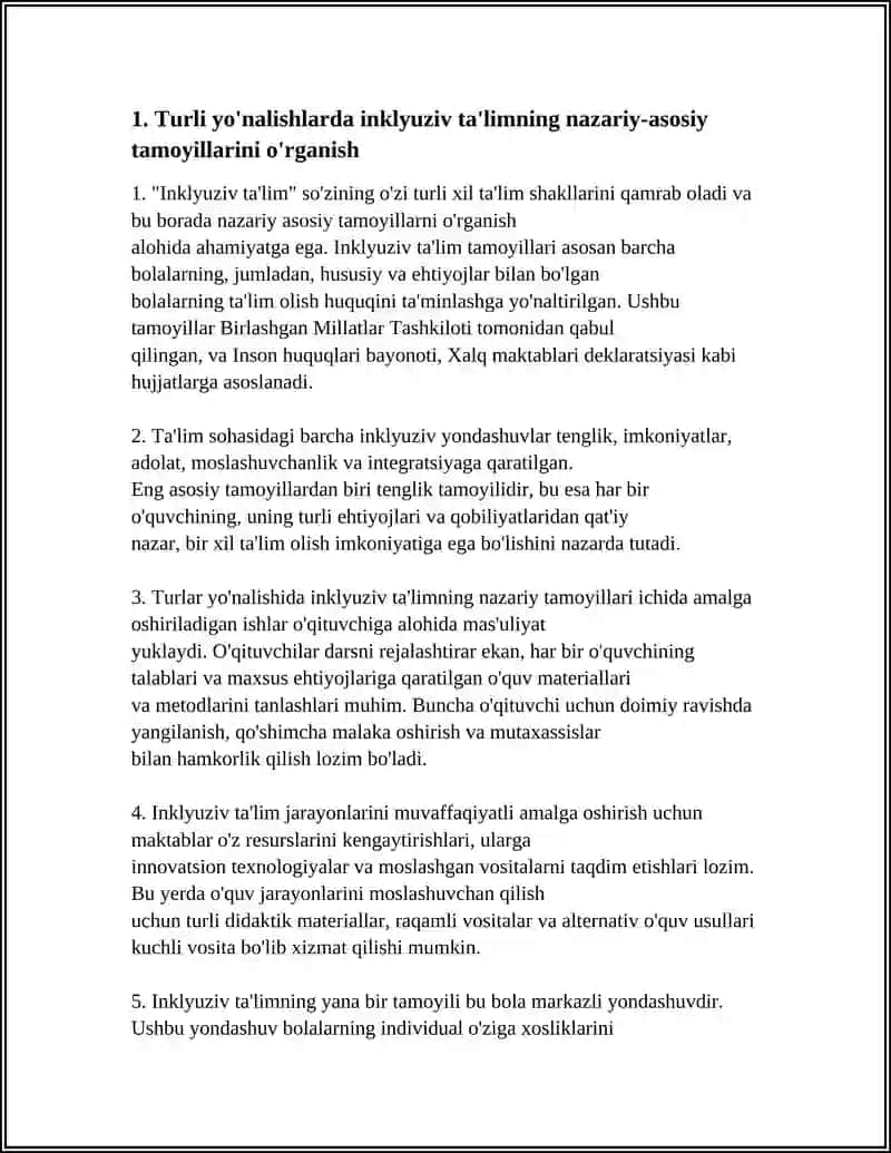 TURLI YOʻNALISHLARDAGI ILMIY TADQIQOTLARDA INKLYUZIV TAʼLIM MUAMMOLARINI OʻRGANISH 4