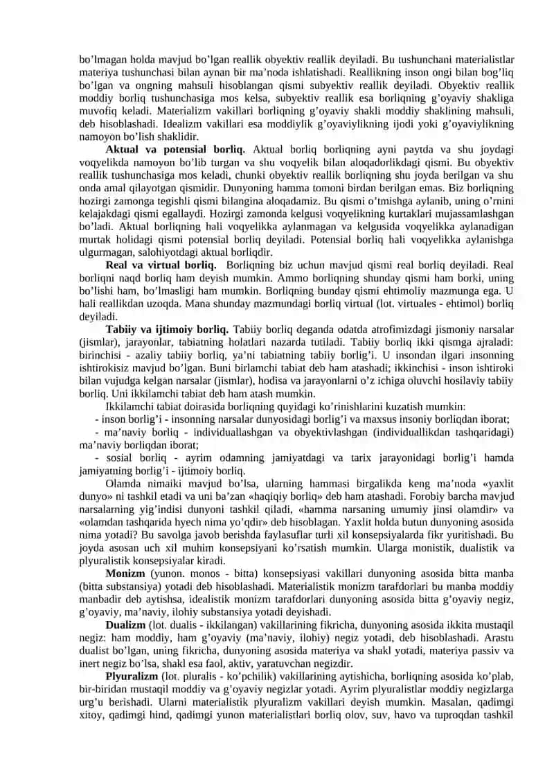 BORLIQ FALSAFASI (ONTOLOGIYa), FALSAFIY ANTROPOLOGIYa (INSON FALSAFASI) 4