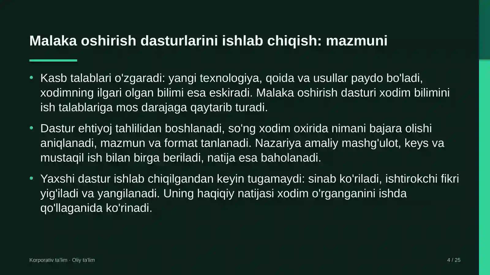 Atrof-muhitni muhofaza qilish organlarida kasbiy malaka oshirish dasturlarini ishlab chiqish 4