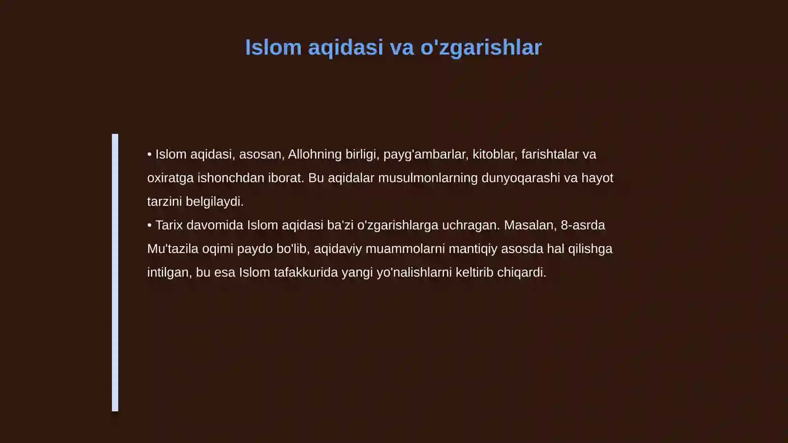 Islom ta'limoti va aqidaviy yo'nalishlar 4