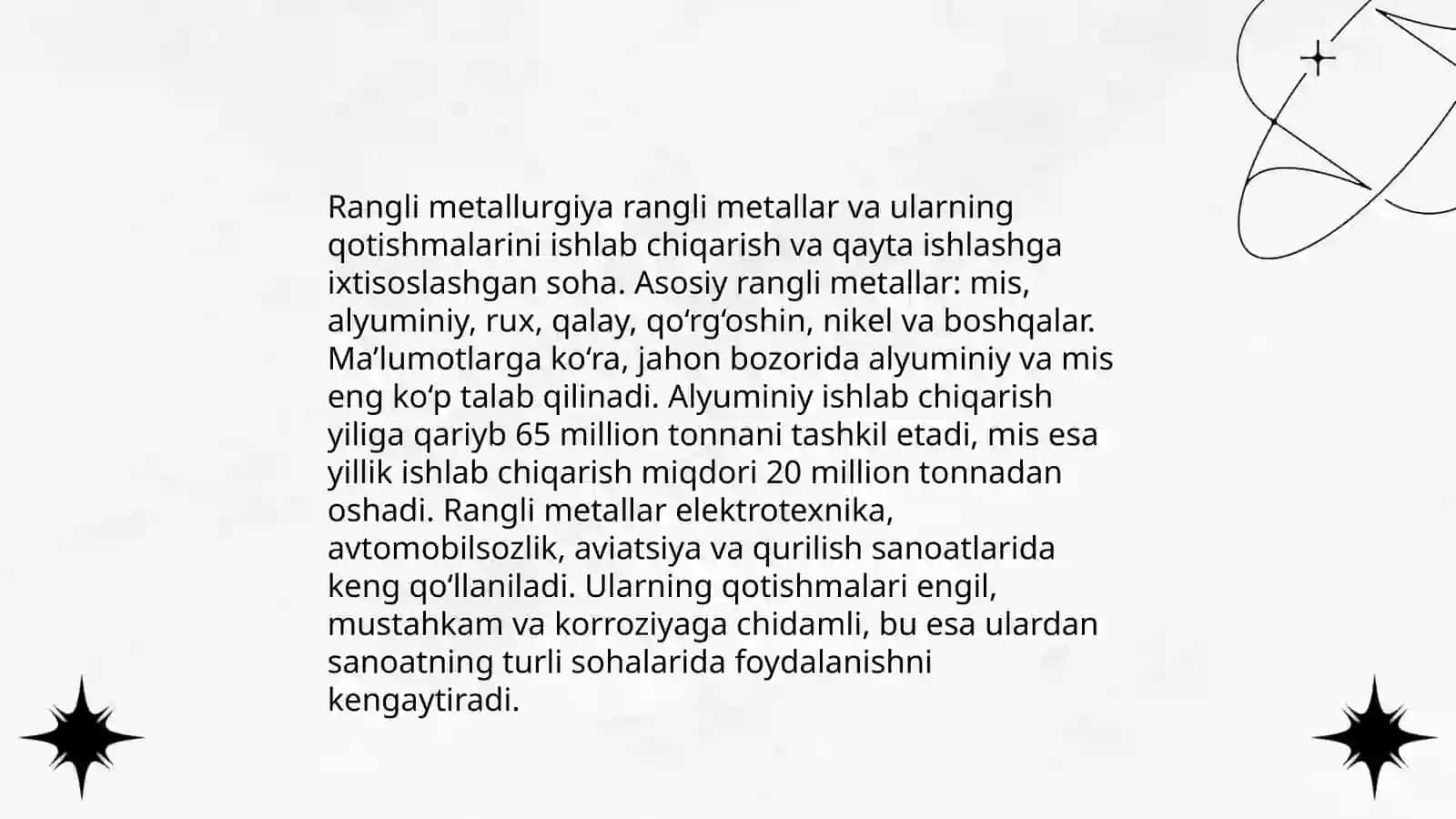 Qora va rangi metallar ishlab chiqarish sanoati 4