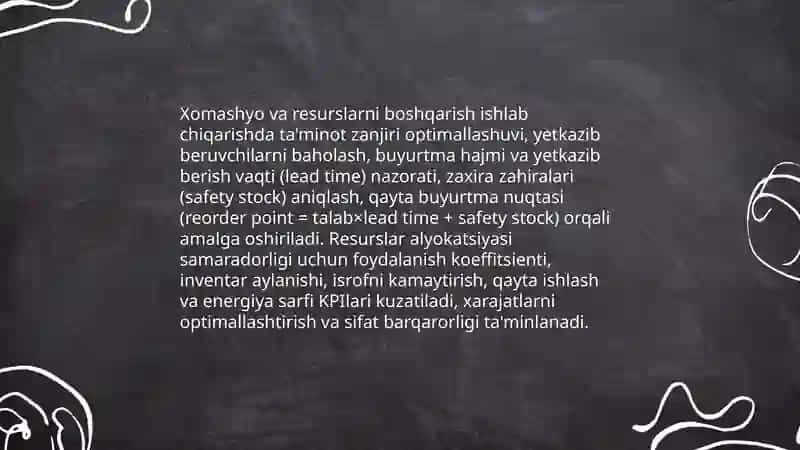 Ishlab chiqarish jarayoni va uning natijalari 4