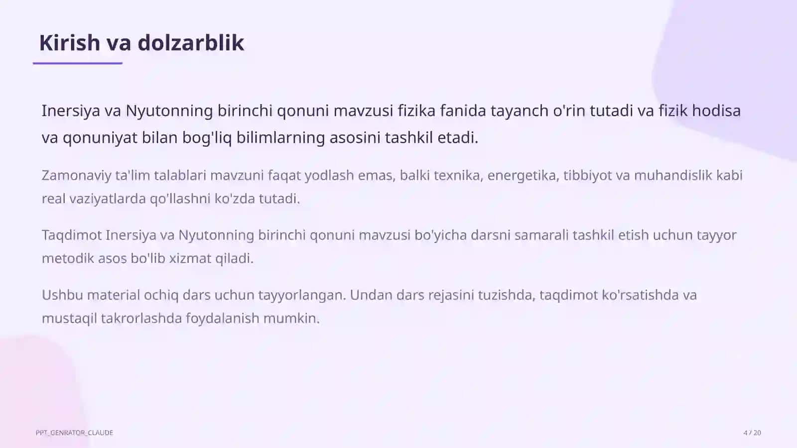 Inersiya va Nyutonning birinchi qonuni (7-sinf) 4