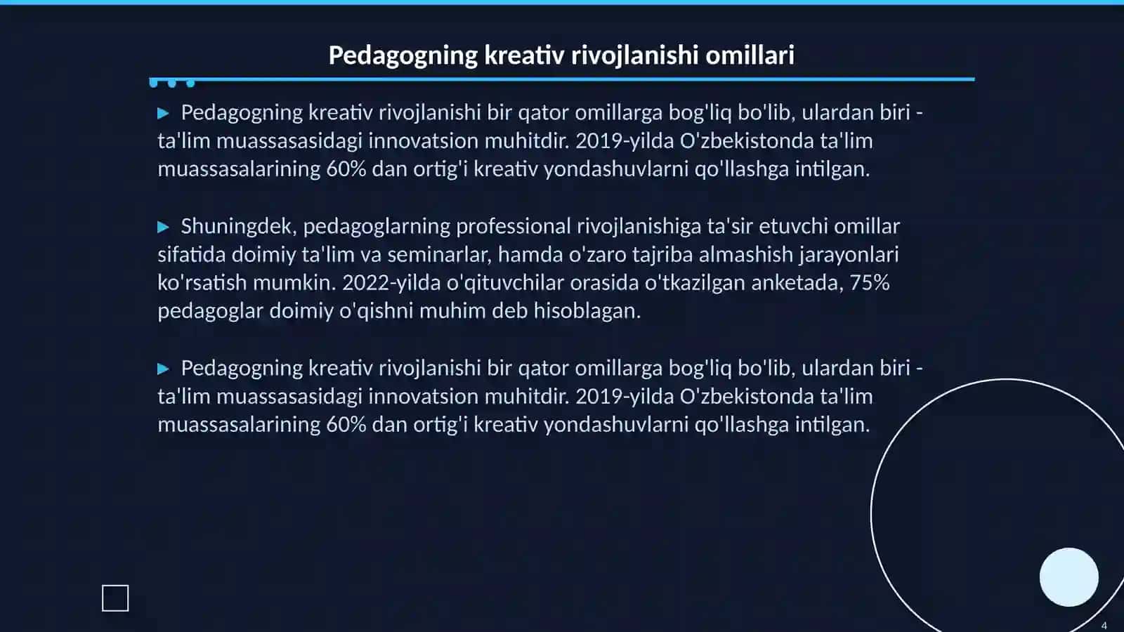 Pedagogning kasbiy -kompetentligi va kreativ rivojlanishi 4