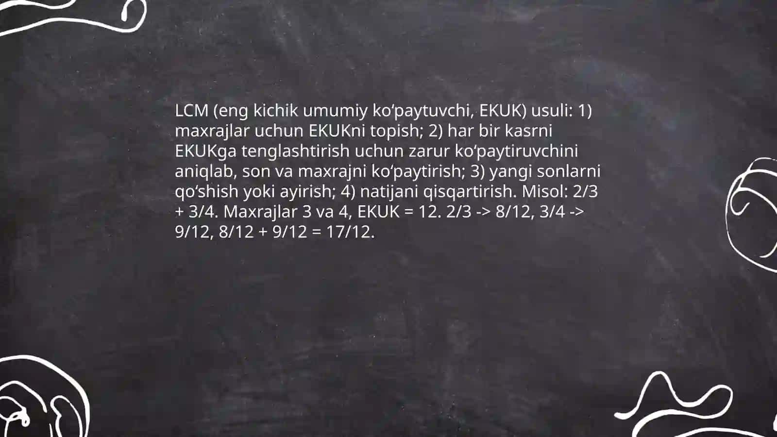 Ma'lumotlarni tõplash va misollar yechish 4