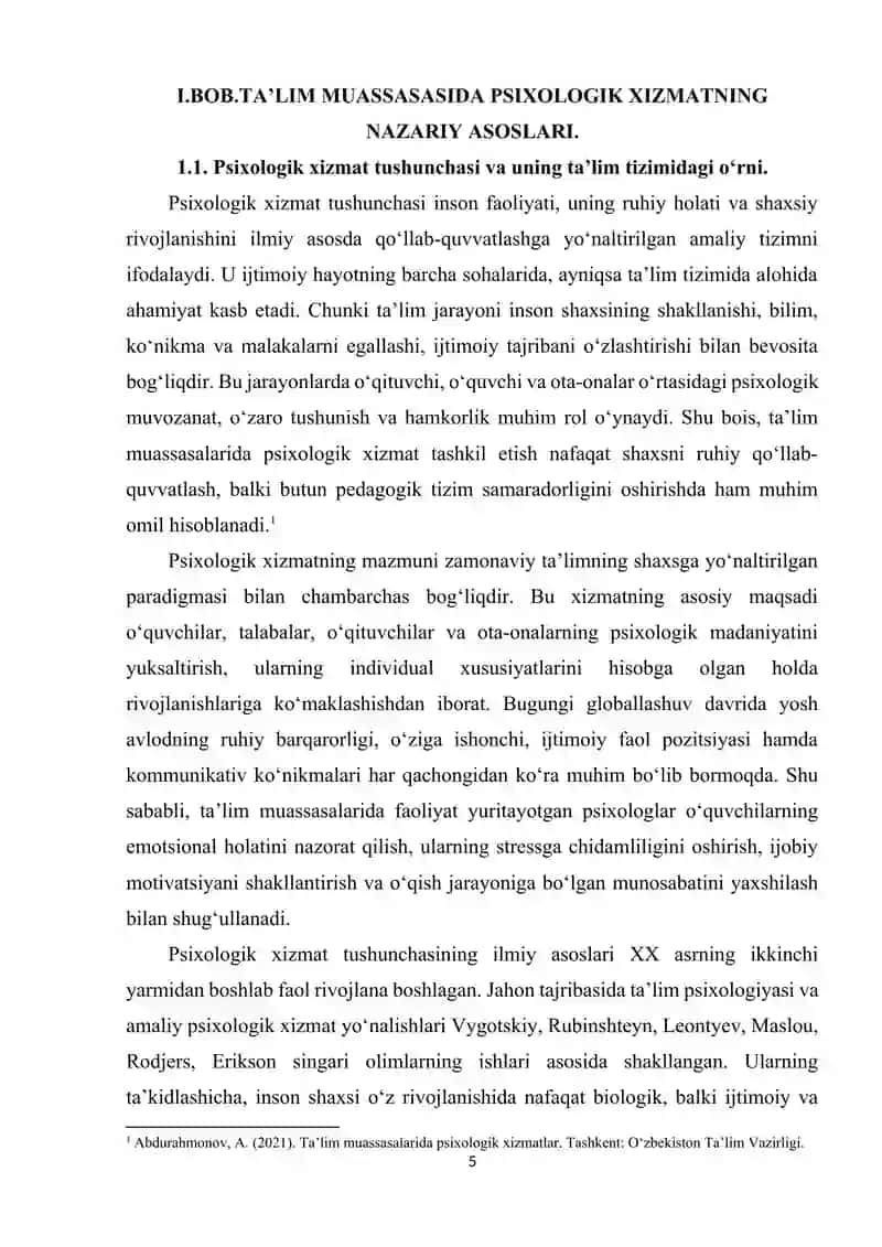 TA’LIM MUASSASASIDA PSIXOLOGIK XIZMATNING PSIXOLOGIK VAZIFALARI 4