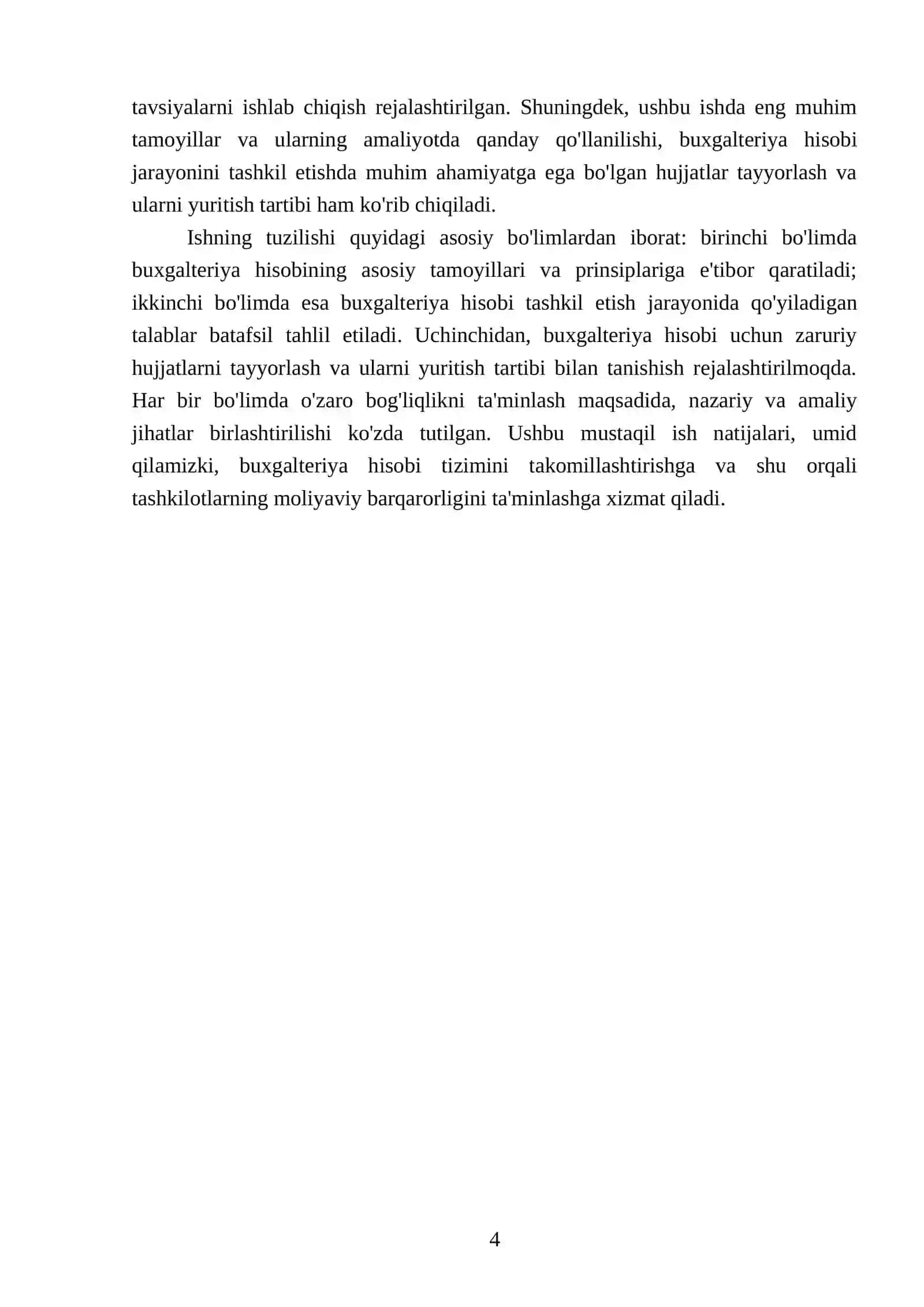 Buxgalteriya hisobini tashkil etish va unga qoyiladigan talablar 4