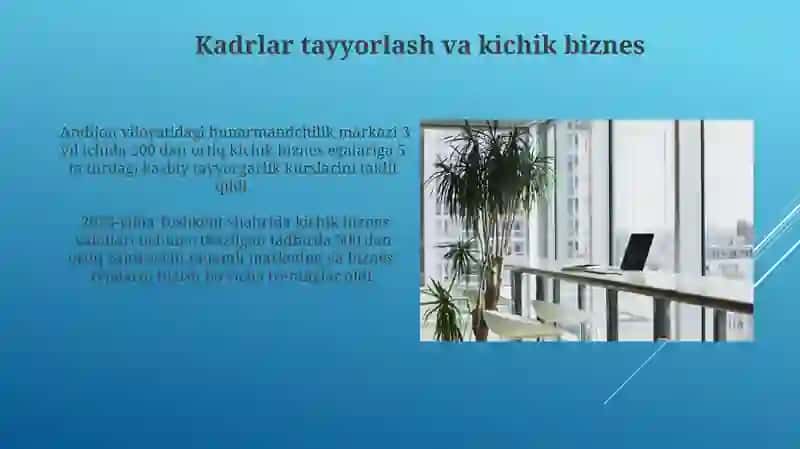 Kichik biznes va hususiy tadbirkorlikni rivojlantirishning asosiy tendensiyalari 4