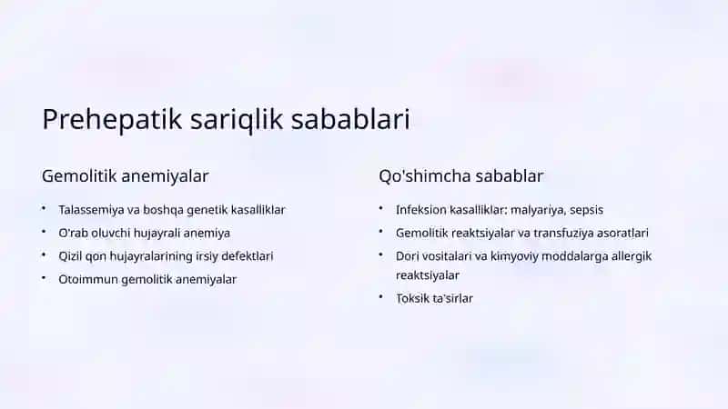 Sariqlikning differensial diagnostikasi 4