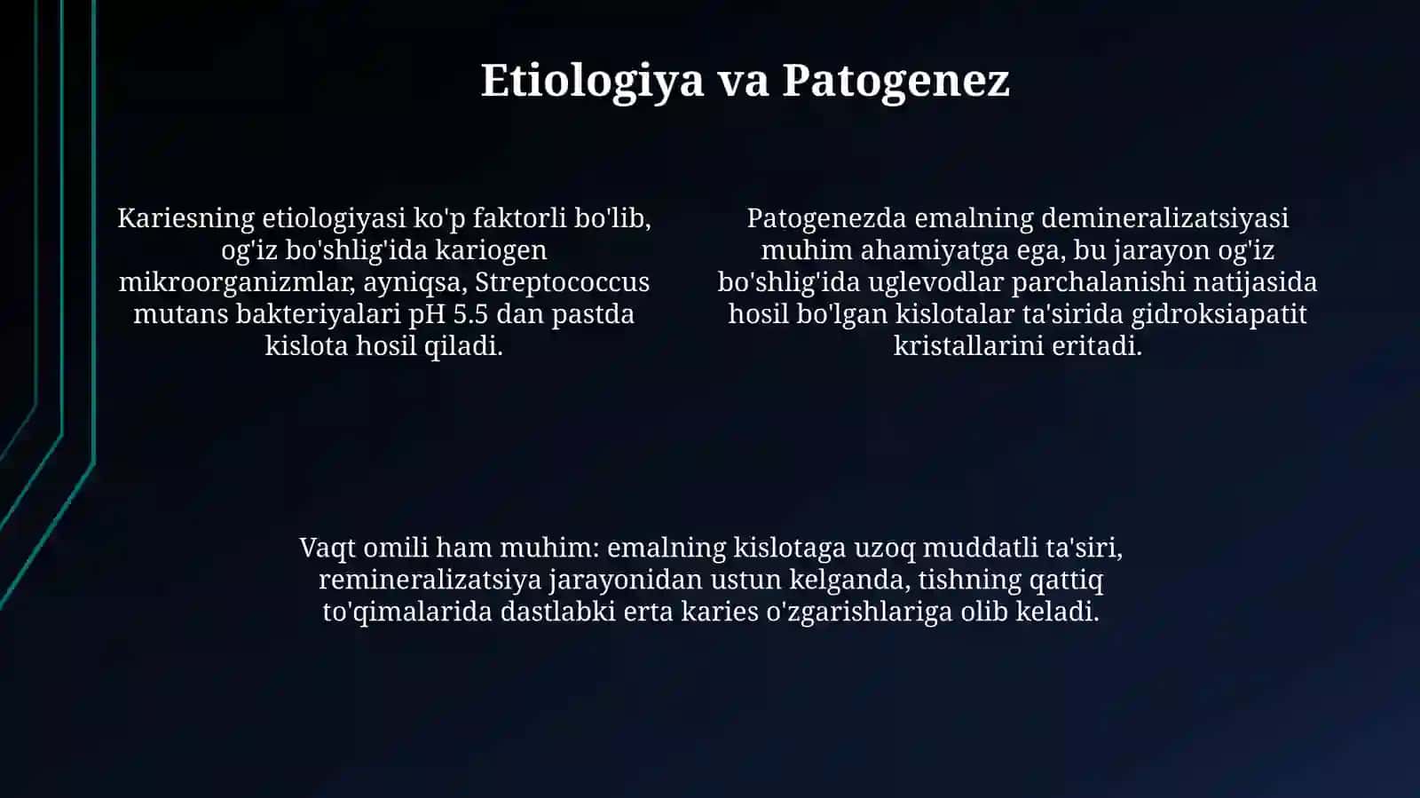Tish qattiq to'qimalarining nuqsonlari. Karies kasaligi 4