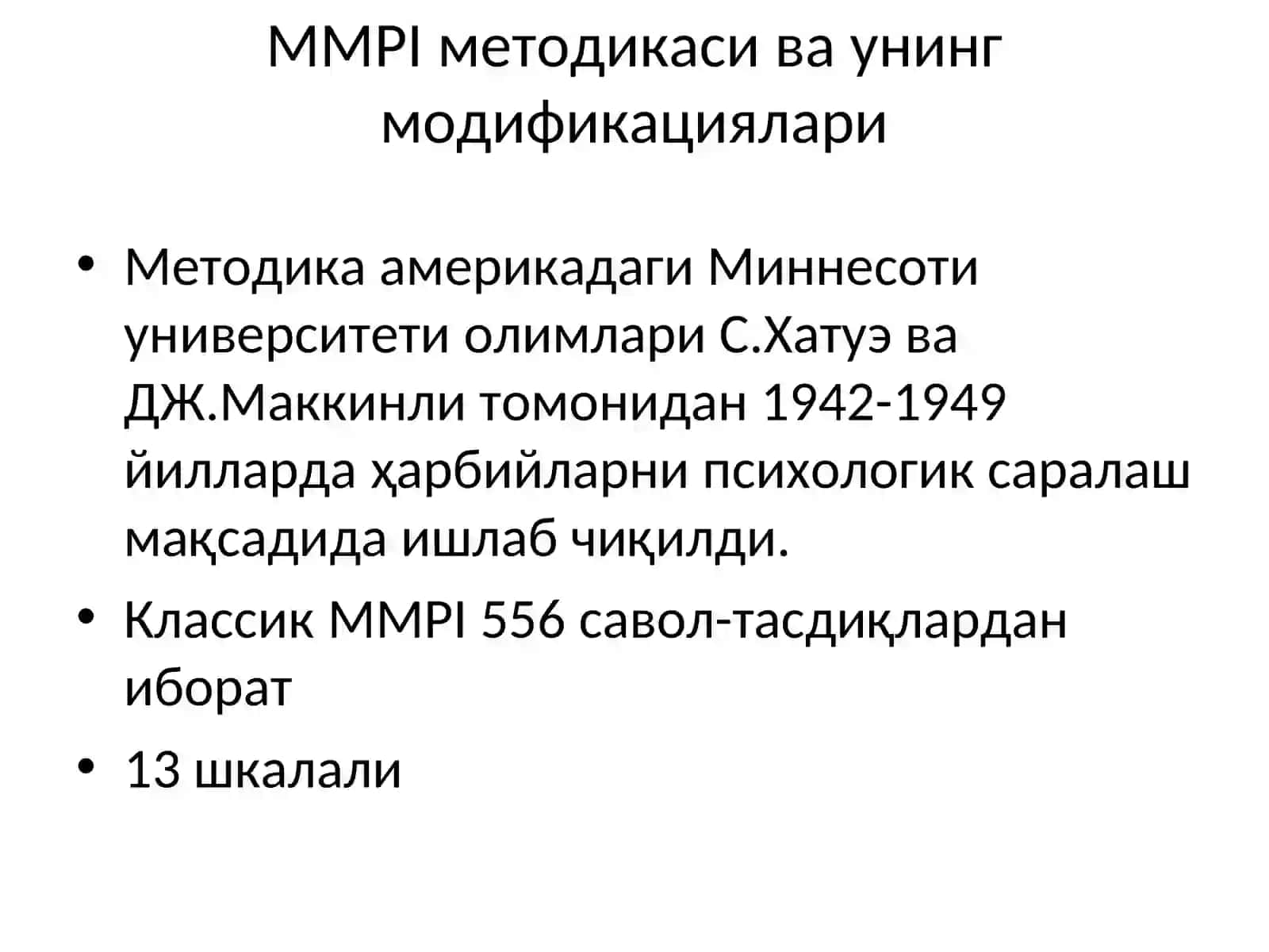 ШАХСНИНГ ПСИХОДИАГНОСТИК БАҲОЛАШ ВА ПСИХОЛОГИК ТЕСТЛАШТИРИШ СОҲАЛАРИ 4