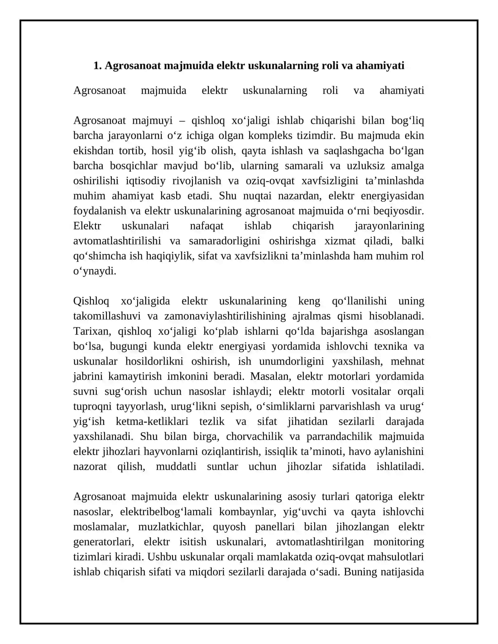 Agrosanoat majmuyi ishlabchiqarishida foydalaniladigan elektr uskunalar haqidagi asosiy malumotlar 4
