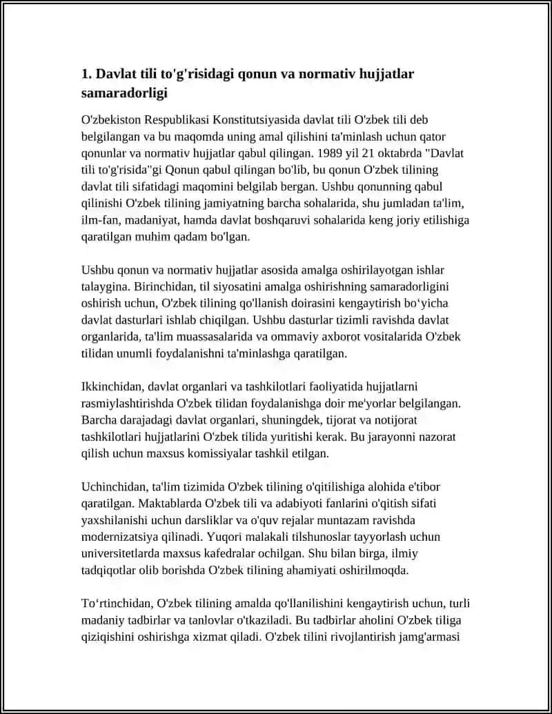 RESPUBLIKAMIZDA O'ZBEK TILINI DAVLAT TILI SIFATIDAGI NUFUZINI OSHIRISH BO'YICHA QILINAYOTGAN ISHLAR 4