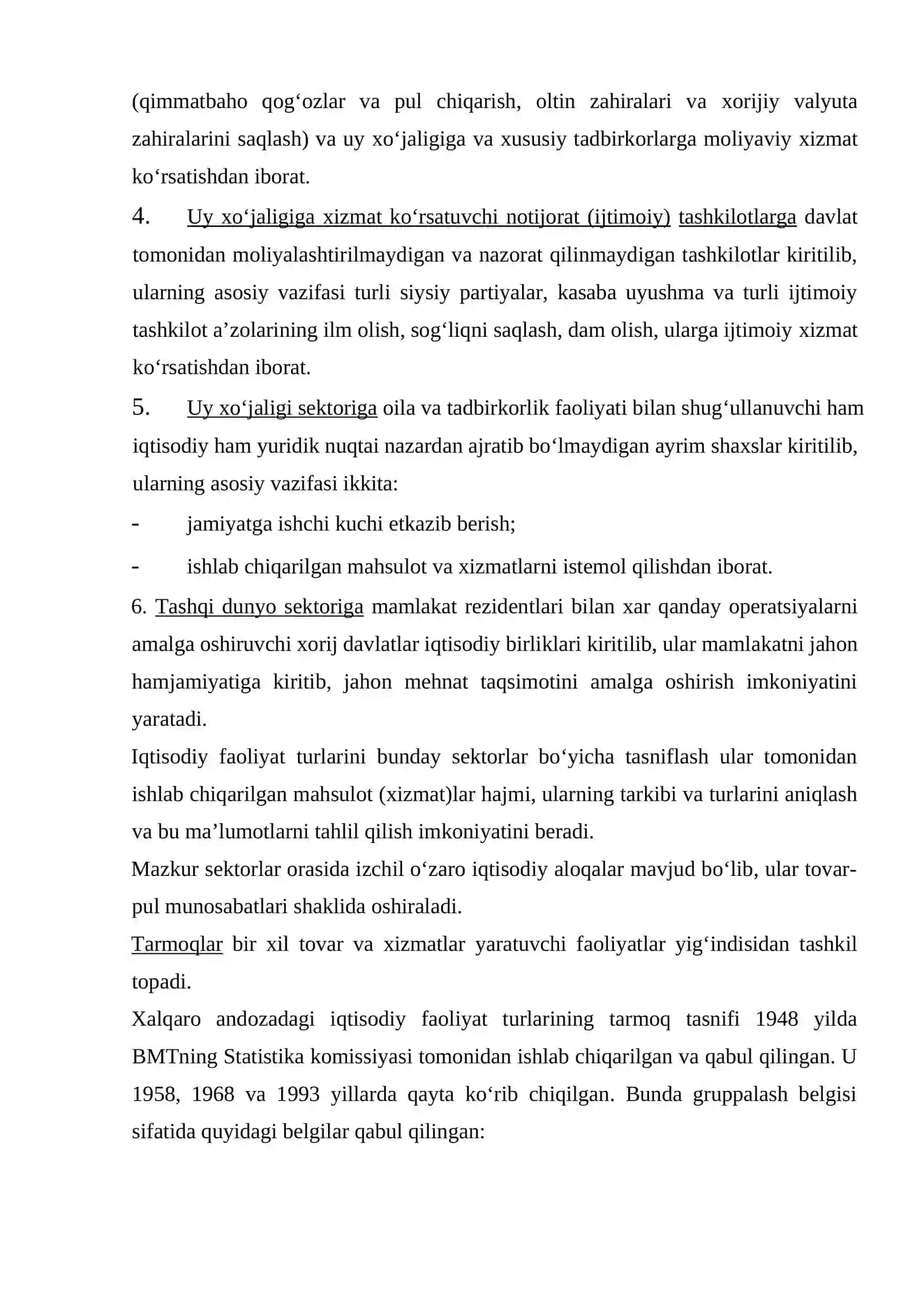 Milliy hisoblar tizimida makroiqtisodiy faoliyat natijalarini ifodalovchi ko‘rsatkichlar tizimi 4